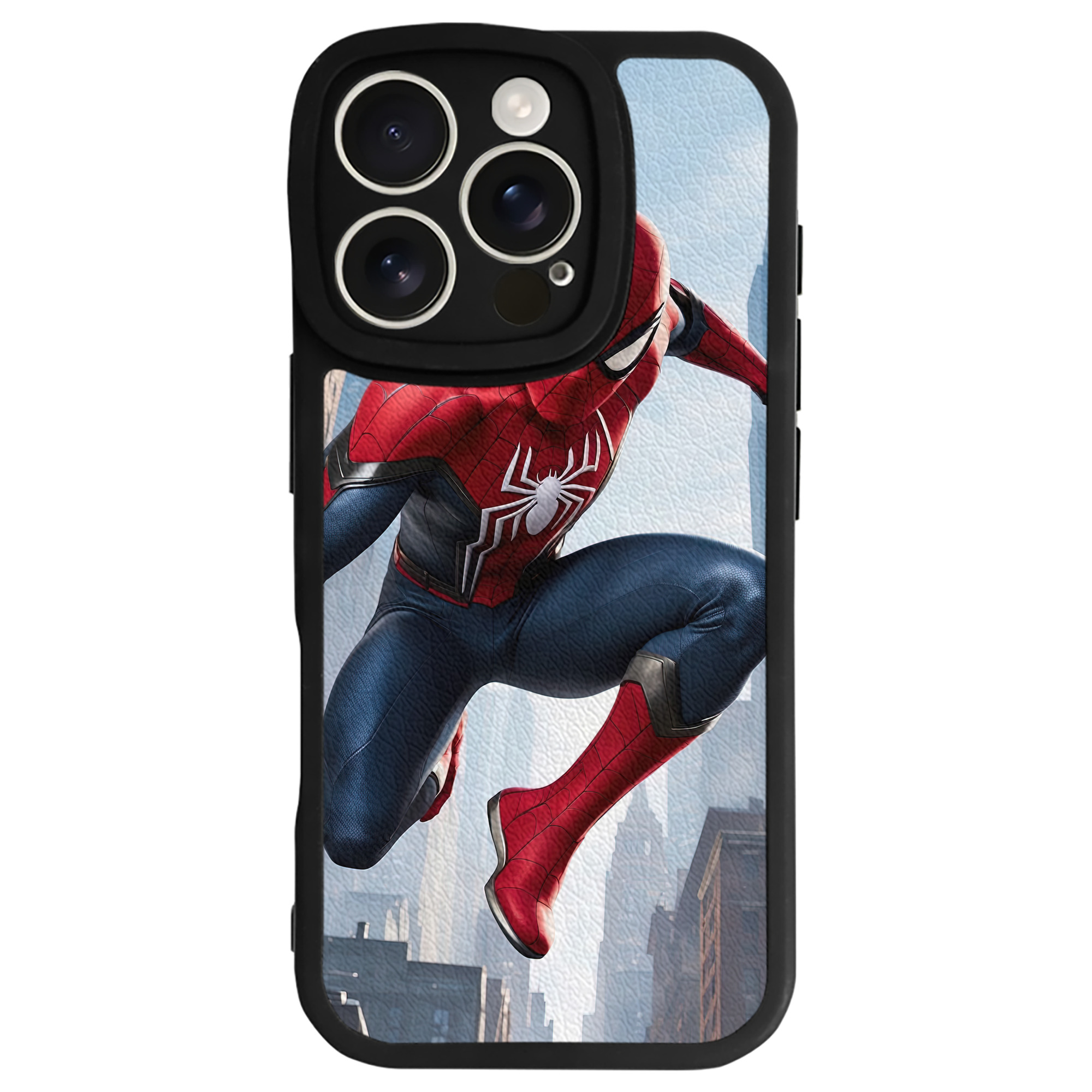 Spider Man スパイダーマン 【iPhone 16シリーズ対応】シリコンスマホケース（レザー調） 材質：シリコン